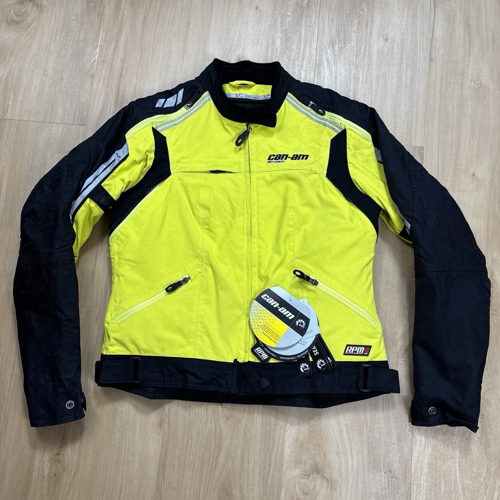 NEW Can-Am Spyder Ladies Cruise Jacket Hi Vis Yellow Black Medium Racing Womens